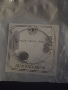 Alex and Ani Silver-Tone Evil Eye Charm Bracelet